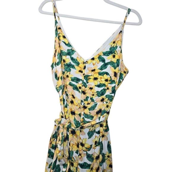 Cupcakes and Cashmere Floral Tie Waist Mini Dress Size Medium Summer Sundress - Picture 3 of 8